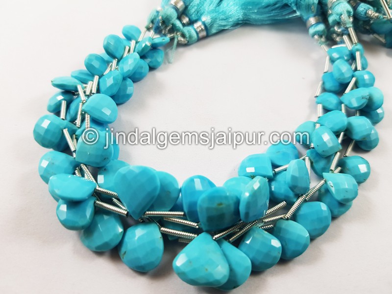 Sleeping Beauty Turquoise Faceted Heart Beads